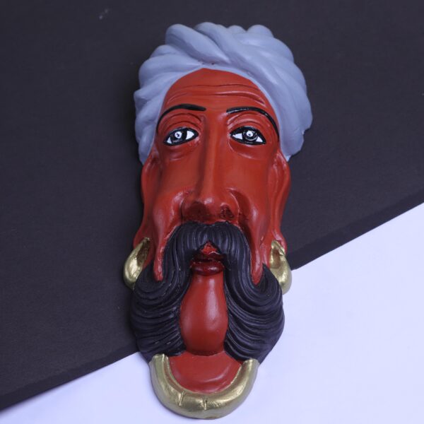 Terracotta Farmer Face Wall Hanging Old Man Clay Wall Art Handmade Terracotta Wall Décor Rustic Indian Wall Hanging Traditional Face Wall Art Rural Theme Wall Hanging Ethnic Terracotta Decoration Village Life Wall Décor Handcrafted Clay Wall Hanging Tribal Art Wall Piece